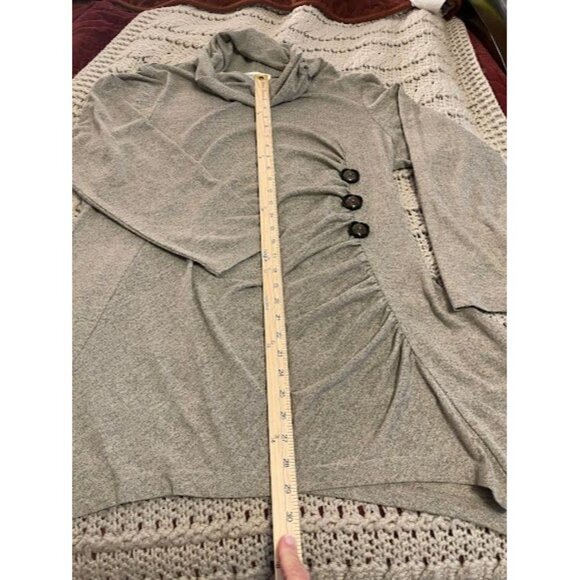 Indigo Soul Womens 2XL Cowl Neck Tunic Top With Button Detail & Ruched Side - Picture 5 of 16